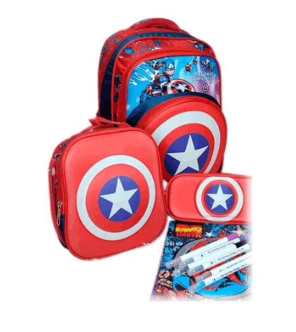 Kit X3 Maleta + Lonchera + Cartuchera Personajes Morral Lujo
