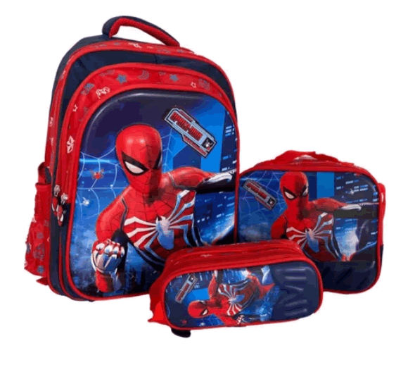 Morral Maleta Bolso Spiderman Kit X 3 Lonchera Y Cartuchera
