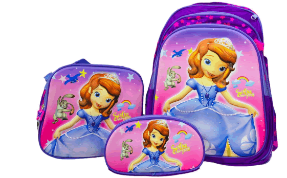 Kit X3 Maleta + Lonchera + Cartuchera Princesa Sofia Nueva Oferta