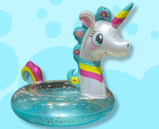 Flotador Divertidos Para Piscina - Unicornio Glitter Rosado Nuevo