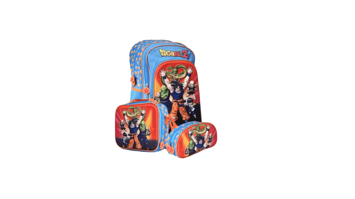 Combo Maleta +lonchera +cartuchera Personaje 3d Dragon Ball
