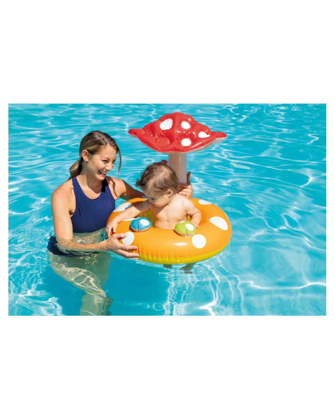 Flotador Intex Para Bebe Cubresol en Forma De Hongo 1 A 3 Años 56574