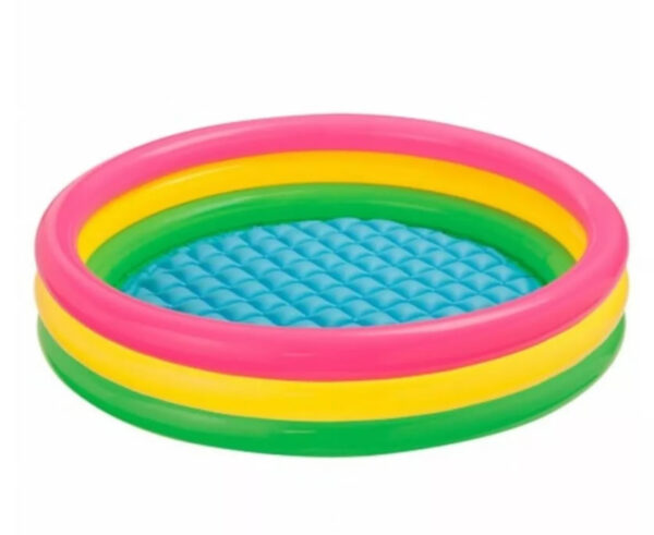 Piscina Inflable 3 Aros Colores 147x33 Cm 299 L Intex 57422 Color Rosa/Amarillo/Verde