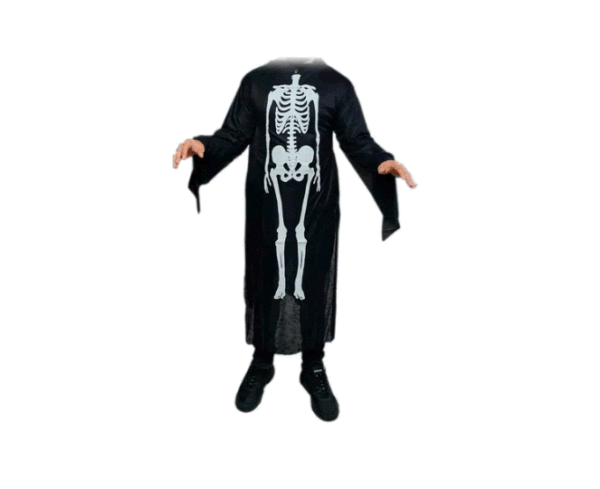 Disfraz Capa Traje Muerte Huesos Esqueleto Calavera adulto