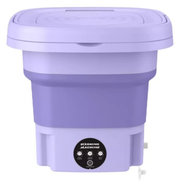 Mini Lavadora Electrica Portátil 8 Litros Viaje Plegable Morada - Imagen 5