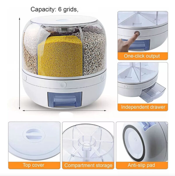 Dispensador De Alimentos Giratorio Para Granos 6 PCS Oferta - Imagen 2